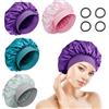 Romon Cuffia Seta Capelli Notte, Romon 4 Pezzi Cuffia di Seta Cuffia Seta Capelli Ricci Cuffia in Seta con 4 Elastici per Dormire Bonnet Seta Capelli Notte Morbida e Confortevole Cuffia per Dormire in Raso