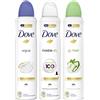 Dove, Deodorante Dove Spray Mix, Profumazione Original, Go Fresh Cetriolo e Tè Verde, Invisible Dry, con Crema Idratante e Antitraspiranti, Senza Alcool, Deodoranti Uomo e Donna, 3 Pezzi da 250 ml