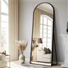 NeuType Specchio ad arco a figura intera, 180,3 x 71,1 cm, grande specchio da pavimento ad arco con supporto, grande specchio per camera da letto, in piedi o appoggiato alla parete, cornice in lega di