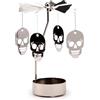 Puckator Portacandela Girevole in Metallo - Teschi - 14cm - Decorazione per la casa a tema teschio gothic