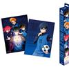 Grupo Erik: Set di 2 Mini Poster Blue Lock | Pack di 2 Poster da parete di Blue Lock, 38 x 52 cm, Poster da muro con carta lucida + Adesivo incluso, Blue Lock Gadget