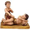 DRW Bambino Gesù Addormentato con San Juanito in Resina Dipinto a Mano 17 cm