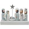 DRW Mistero moderno per bambini in 1 pezzo con re e stella blu e argento in resina dipinta a mano 14x3x19 cm