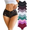 ALL OF ME Confezione da 10 pezzi di biancheria intima in pizzo da donna, boxer slip sexy, slip comodi, hipster, lingerie da donna, confezione multipla S-XL, A-10 pezzi, XL