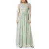 Frock and Frill Abito Ricamato Floreale Vestito per Occasioni Speciali, Salvia, 42 Donna