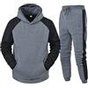 riou Black Friday Tuta Uomo Completa Invernale Felpata Offerte Felpa con Cappuccio e Pantalone Set 2 Pezzi Tracksuit Tute da Ginnastica Felpe con Zip Suit Tuta Abbigliamento Sportiva Tuta Completo