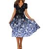AMDOLE Abito da donna con nodo grasso taglie forti ampio comodo abito lungo Plus Size piccoli abiti, Viola, XXL