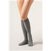 Calzedonia Calze Lunghe A Costine Con Cashmere Grigio
