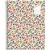 Miquelrius - Taccuino A4 (210 x 297 mm), 100 fogli a righe da 70 g/m², copertina in cartone rigido, 4 bande colorate, spirale, 4 fori, taccuino a righe, cancelleria carina, giardino