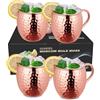 izdeel Bicchieri Moscow Mule Rame Mug 550ml Bicchieri per Cocktail Gin Birra Bevande Fredde, Casa, Bar, Feste, San Valentino, Compleanno, Regali, Scatola (4 Tazze)