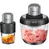Hoapin Tritatutto da Cucina Elettrico con 2 Ciotole, 3L e 0,5L, Tritatutto Elettrico 800W, Robot da Cucina 2 Velocità, Frullatore Multifunzionale per Frutta Verdura Carne Spezie Cipolla (Nero)