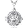 CELESTIA Collana Chiama Angeli Gravidanza, Ciondolo Albero della Vita Rame Placcato Argento, 2 Catenine Incluse, Pallina Musicale 18mm, Idea Regalo Donna Incinta, Futura Mamma, Premaman
