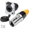 CNLINKO Connettore Impermeabile YT-RJ45, Spina Aeronautica con Doppio Porta Dritto per Montaggio a Pannello, Presa Femmina CAT5 8P8C Ethernet per Reti Domestiche, Applicazioni Industriali
