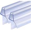 ITTISO Striscia di guarnizione per pannello doccia, 2 x 100 cm, per vetro spesso 4 mm/5 mm/6 mm, guarnizione per porta della doccia fino a 12 mm, guarnizione inferiore di ricambio per porta della