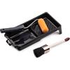 MIVOS Set per dipingere 4 pezzi - Rullo per dipingere 10cm - Pennello rotondo per macchie e vernici 43mm - Vassoio per dipingere 28x16cm - Pinza per dipingere 27cm - Set per dipingere - MADE IN EU