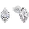 amor Orecchini a perno in Argento 925 da Donna, con zirconi sintetici, 1 cm, Argento, cuore, Fornito in confezione regalo per gioielli