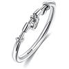 BCughia Veretta, Anello Donna Argento 925 Bianco Il Giro Zirconia Cubica Design con Ciondolo a Forma di Cuore Nozze Anello Donna 20 Misura