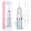 MeYuxg Irrigatore orale senza fili, portatile elettrico, 3 modalità e 4 ugelli, irrigatore orale senza fili IPX7, impermeabile, 300 ml, serbatoio dell'acqua rimovibile per uso domestico e viaggio