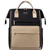 LOVEVOOK Zaino Porta PC Donna, 15,6 Pollici Impermeabile Computer Backpack Antifurto con Porta USB e Scomparto per Laptop per Scuola Università Viaggi Lavoro Aereo Ufficio, Kaki Nero