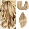 Einbeauty Extension Capelli Veri Biadesive 35cm 40g - Castano Chiaro e Biondo Oro - Invisibile (14 Inch, 10/10/22#)