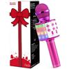 Fede Microfono Karaoke Bluetooth Wireless per Bambini, Karaoke Portatile con Luci LED Multicolore per Cantare, Funzione Eco, Compatibile con Android/iOS, PC o smartphone