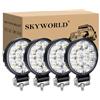 SKYWORLD 4 Pcs Faro da Lavoro Led, 3.2 pollici 42W Rotondo Spot Luci di Lavoro a Led mini fari barra led fuoristrada per 4x4 Auto Moto Off Road Trattore Camion SUV ATV, 6000K Faretti Fendinebbia