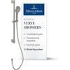 Villeroy & Boch Verve Showers set doccia, set doccia con supporto doccetta regolabile e doccetta con 3 tipologie di getto, sistema doccia con soffione rotondo, nichel spazzolato opaco
