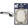 GROHE Doccetta Estraibile per Zedra/Europlus, Cromo 46312IE0 + Grohe Tubo doccia G1 / 2 pollici M15 x 1 | Esclusivamente per miscelatori lavello con bocca estraibile | 1500 mm | 46092000