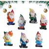 Yoaeyok 7 Pezzi Ornamenti Miniatura Natale, Gnomo Decorazioni Natalizie Statuetta in Resina Mini Nani Babbo Natale Miniatura Ornamenti Paesaggio per Decorazione di Casa