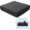 SHUOJIA Fodere per Cuscini per Divani, Protezioni per Cuscini per Sedili in Tessuto di Velluto Elasticizzato,Cuscino per Divano Fodera per mobili Coprisedile per Divano (Black,Large-1-Seater)