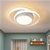 KUKAK Plafoniera LED,Lampada da Soffitto Moderna 32W 2500lm, Plafoniere Design Rotondo,Lampadario acrilico bianca per Soggiorno Cucina Bagno Camera da Letto Corridoio,Luce Bianco caldo 3000K,27X20X6cm