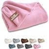 SoNiT home decor SONIT Plaid Singolo per Divano, Coperta Pile Letto 140x230. Rosa Cipria | Copriletto una piazza o copridivano 2-3 posti, caldo, morbido e leggero: la copertina invernale ideale, lavabile in lavatrice