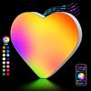 Kangtaixin Lettere Luminoso con USB, APP Controllo Luci LED di Lettera Alfabeto, Figura a Cuore con Luce Colorate RGB per Decorazione e Atmosfera, Luci Notturne Scrivania, Compleanni, Matrimoni, Vetrine - Cuore
