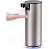 LAOPAO Dispenser di sapone automatico in acciaio inox, erogatore di sapone elettrico - Dispenser di sapone per sapone da cucina, IPX5, impermeabile, ricarica USB-C con sensore, sensore di movimento a
