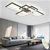 ANZHUANG Plafoniera LED Soffitto Rettangolare, Plafoniera Soffitto Classica Con Telecomando, Applica A Decorativa Soggiorno Camera Da Letto Cucina E Ufficio.Nero, 110 * 60CM/95W