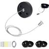 HJIAMA 6 Pezzi Rosone Lampadario Soffitto, Nero Porta Lampada da Soffitto, 1 Metro Lunghezza, Plafoniere Diametro 6 cm, per Soggiorno, Camera Letto Cucina