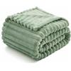 MIULEE Coperta Pile Matrimoniale Plaid per Divano in Velluto Coperta Singolo e Matrimoniale Letto Coperta Pile Morbida Decorazioni Casa Poltrona Tinta Unita Elegante 125x150 CM Verde Chiaro