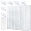 LINLAN 8 Pezzi 30 x 30 cm Divisore per Acquario, Vassoio Inferiore del Filtro, Pannello a Griglia per Filtrazione Fai-da-Te e Protezione del Fondo nell'Aquascaping (Bianco con Ventosa Fissa)