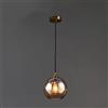 SWEMOPP Lampadario moderno nero, sfera di vetro fumé, lampada a sospensione a soffitto, in vetro ambrato cromato, lampadario industriale vintage per sala da pranzo, cucina, isola, ristorante, bar, caf