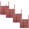 Home Tresor - Cuscini per Sedia Cucina Natalizi, Set Cuscini Sedie Natale, Morbida Imbottitura in Microfibra, Coprisedia Natalizi Reversibili, 40x40 cm, Made in Italy Tartan Rosso, Set 4 Coprisedia