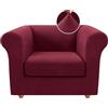 BXFUL Copridivano Chesterfield elasticizzato con fodere per Cuscini Separati per mobili da soggiorno con tessuto jacquard più spesso (1 Posto,Bordeaux)