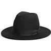 Zylioo S/M/L/XL/XXL Cappelli Panama da uomo in feltro per teste grandi e piccole, cappello Fedora invernale, berretto jazz caldo con fibbia per cintura, S