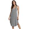 WiWi Morbido Bambù Camicie Da Notte per Le Donne Senza Maniche Racerback Pigiama Chemise Camicia Da Notte Plus Size Sleepshirts S-4X, A righe grigie, S