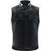 Gefomuofe Uomo Classico Moto Biker Gilet In Pelle Wetlook Wetlook Canotta In Pelle Senza Maniche Giacche Vera Pelle Bovina Motorcade Gilet Uomo Slim Fit Vera Pelle Movino, A nero, XXXXL