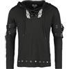 Gothicana by EMP Uomo camicia nera a maniche lunghe con stampa drago XL