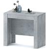 Bricozone Tavolo Consolle Allungabile Clarissa Design Moderno Elegante Per Casa Ufficio 10 Posti Salvaspazio Multiposizione, Allungabile Fino A 2.37 Metri 78 x 51 x 90 cm In Legno Colore Grigio Cemento