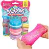 SLIMY Macarons 3 x 50 g in blu, rosa e viola - Original Slime Set con diverse masse di gioco, glitter e spargilatura da impugnare, divertimento per bambini