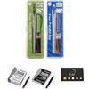 Blumie Shop 2 confezioni di penna parallela 3,8 mm + 6,0 mm + 6 cartucce nere + 12 cartucce di diversi colori + 1 indice adesivo Blumie (verde + blu)