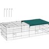 PawHut Gabbia per Conigli da Esterno e Interno con Tettuccio, Recinto per Animali Piccoli, Cincillà, Galline, 185x75x50cm, Verde