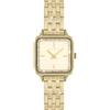 The Spirit Chronometer Company Spirit - Orologio analogico al quarzo da donna, quadrante quadrato, placcato argento, con cinturino in oro, Oro, Glam
